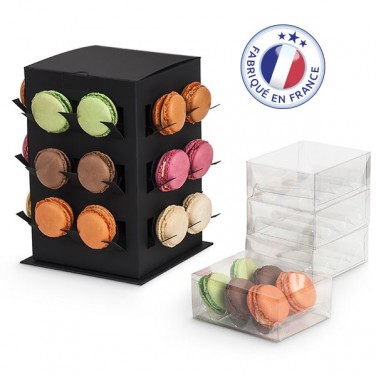 Tour 24 Macarons + 4 boites transparentes (6 macarons)