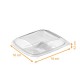 Caja de ensalada para llevar - Crudipack 16x16x4,5cm 370cc cristal con tapa antivaho, paquete de 80