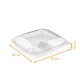 Caja de ensalada para llevar - Crudipack 16x16x5,5cm cristal 500cc con tapa antivaho, paquete de 80