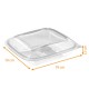 Caja de ensalada para llevar - Crudipack 19x19x5,5cm cristal 750cc con tapa antivaho, paquete de 70