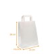 Kraft-Tasche mit flachen Griffen 22+10x28cm, Kraft weiß, Karton mit 250 Stück