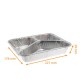 Piatti in alluminio 3 scomparti, 227x178x39 mm, confezione da 100