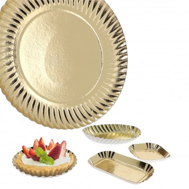 Platos de papel dorados