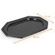 Plato de plástico negro para catering - Festipack octogonal en APET, 46x31cm, caja de 50