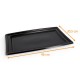Plato de plástico negro para catering - Festipack rectangular en PS, 46x30,5cm, caja de 50
