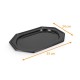 Plato de plástico negro para catering - Festipack octogonal en APET, 35x24cm, caja de 50