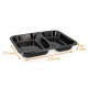 Vassoio CPET nero, 226x177x30 mm, 2 scomparti, scatola da 360