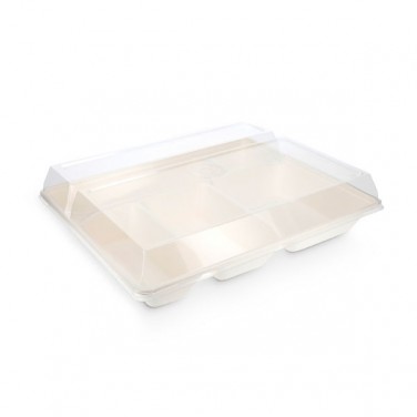 Couvercle pour plateau repas en fibre vegetale