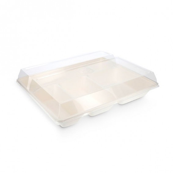 Tapa para bandeja de comida de fibra vegetal