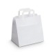 Kraft bag with flat handles 26+17x25 cm kraft white 70r/m2 'lunch special, box of 250