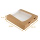Scatola kraft quadrata marrone con finestra 24x24x4cm, scatola da 50