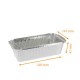 Bandeja de aluminio bordes rectos, 218x155x38mm, 910ml (BO900), paquete de 100
