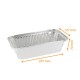 Bandeja de aluminio bordes rectos, 250x134x70mm, 1520ml (BO1500H), paquete de 100