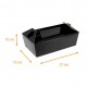 Caja de asas negra 27x10x7cm con muescas, paquete de 50