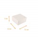 Molde blanco cuadrado 12x12x5 cm, paquete de 50 unidades, con muescas, cara cerrada
