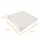 Square white cake tin 26x26x5 cm, pack of 50 pieces, with notches, closed face