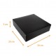 Caja cuadrada negra con muescas + lado cerrado, 20x20x5cm, negro, paquete de 50