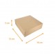 Caja cuadrada kraft marrón 16x16x5 cm, con muescas, paquete de 25, cara cerrada