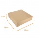 Caja cuadrada kraft marrón 18x18x5 cm, paquete de 50 unidades, con muescas, cara cerrada