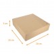 Caja cuadrada kraft marrón 20x20x5 cm, paquete de 50 unidades, con muescas, cara cerrada