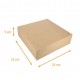 Caja cuadrada kraft marrón 23x23x5 cm, paquete de 50 unidades, con muescas, cara cerrada
