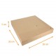 Caja cuadrada kraft marrón 26x26x5 cm, paquete de 50 unidades, con muescas, cara cerrada