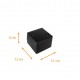 Caja cuadrada negra con muescas, 12x12x8cm, negro, paquete de 50