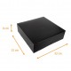 Caja cuadrada negra con muescas, 32x32x8cm, negro, paquete de 50