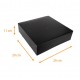 Caja cuadrada negra con muescas, 20x20x11cm, negro, paquete de 50