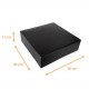 Caja cuadrada negra con muescas, 26x26x11cm, negro, paquete de 50