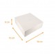 Square white cake tin 16x16x8 cm, pack of 50 pieces, with notches