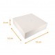 Square white cake tin 18x18x8 cm, pack of 50 pieces, with notches