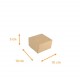 Caja cuadrada kraft marrón 10x10x5 cm, con muescas, paquete de 25, cara cerrada