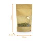 Luftdichte Reißverschlusstasche - Doypack mit Fenster PP 16+8x27cm 1000ml Kraft Ecru, 100er-Packung