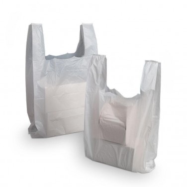 Sac plastique à bretelles PEHD blanc