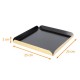Quadrat Rainé Schwarz Gold 25x25 (+2) cm St. 1,5mm, 50er-Pack