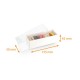 Caja de macarrones en cartón blanco + tapa PET, 135x50x45mm, entregado montado, para 5 piezas, caja de 108