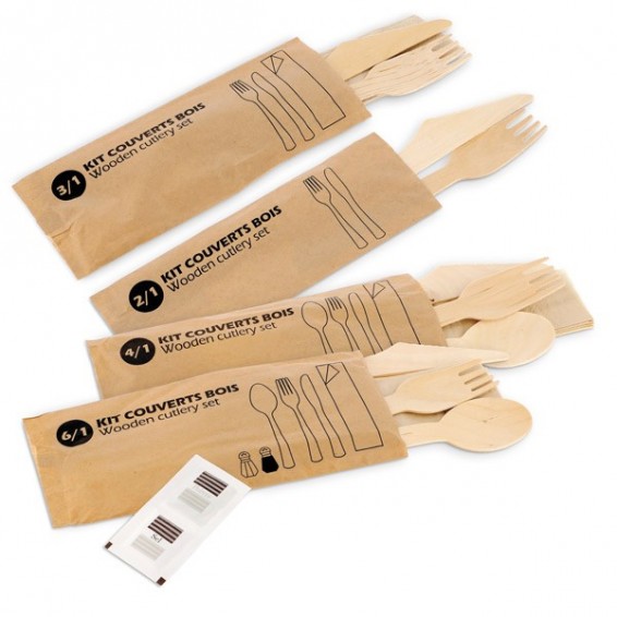 Set Besteck aus Holz