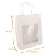 Bolsa kraft con asas de cuerda blanco con ventana, 22+11x28cm, paquete de 12