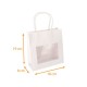 Bolsa kraft con asas de cuerda blanco con ventana, 18+8x19cm, paquete de 12