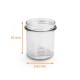 Tarro de cristal liso 350ml, ø82mm h.95mm, paquete de 30