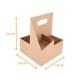 Portavasos Kraft  con asa, para 4 tazas, caja de 200