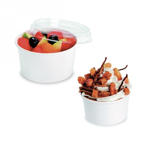 Dessertschale aus weißem Karton