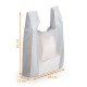 Bolsa de plástico LDPE 26+6/6x45cm, 50 µ de espesor, blanco, caja de 500