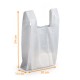 Bolsa de plástico LDPE 30+7/7x54cm, 50 µ de espesor, blanco, caja de 500