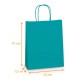 Kraftsack Griff farbige Schnur Türkis, 32+12x41cm, Karton mit 200 Stück