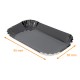 Mini-Pappteller rechteckig 95x50mm, metallisiert Schwarz , 100er-Packung