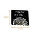 Etiquetas adhesivas cuadrado 30x30mm 'Plaisir d'Offrir' Oro Blanco Negro, paquete de 500