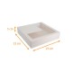 Caja blanca con ventana cuadrado 23x23x5cm "FaceBox" (con muescas), paquete de 50