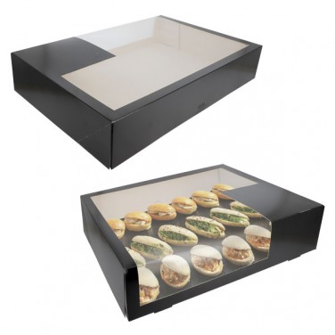 Caja bandeja para catering con ventana